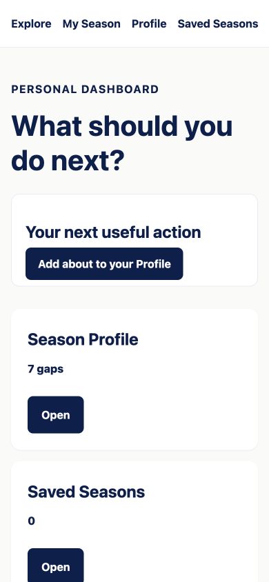 SeasonLeap personal worker dashboard